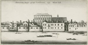 Palast von Whitehall vom Fluss Thames, Westminster, London, UK (Radierung) von English School