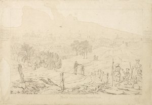 Paris von den Höhen von Belle Ville, 1815