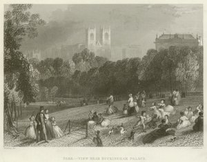 Park, Blick nahe Buckingham Palace (Gravur)