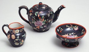 Teil eines chinesisch inspirierten Teeservices von Davenport aus Staffordshire
