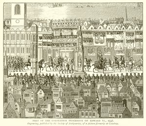 Teil der Krönungsprozession von Edward VI, 1547