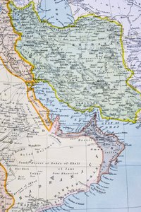 Teilkarte des Nahen Ostens mit dem Roten Meer, Persischen Golf und Horn von Afrika in den 1890er Jahren, aus 