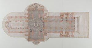Pflasterplan der St. Pauls Kathedrale, wie ausgeführt, ca. 1710 von English School