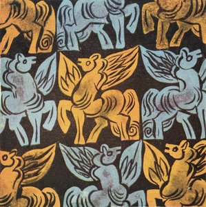 Pegasus-Design, möglicherweise Arts and Crafts Movement (Tinte auf Papier)