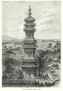 Peking, vom Sommerpalast aus (Gravur) von English School