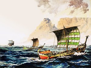 Phönizische Entdecker wurden von einem ägyptischen Pharao ausgesandt, um 600 v. Chr. die Küste Afrikas zu umsegeln von English School
