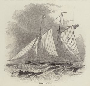 Lotsenboot (Gravur) von English School