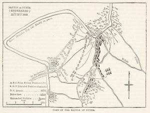 Plan der Schlacht von Dubba (Hyderabad) 24. März 1843, Illustration aus Cassells Illustrierter Geschichte Englands von English School