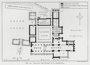 Plan des Priorats von St. Radegund (Gravur) von English School