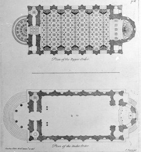 Plan der oberen und unteren Ordnungen von St. Marys Le Strand, Westminster, 1720