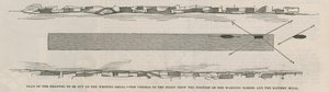 Plan des zu schneidenden Kanals in der Whiting-Sandbank von English School