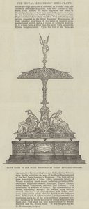 Teller, der den königlichen Ingenieuren von indischen Ingenieuroffizieren geschenkt wurde (Gravur) von English School