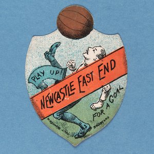 Spiel auf Newcastle East End für ein Tor, Baines-Karte in Form eines Schildes, 1880-89 von English School