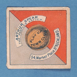 Spiel auf Town Club. Arthur Speak der Volks-Hutmacher, 54 Market Place, BP. Aukland von English School