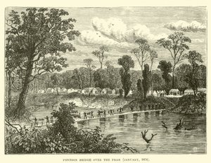 Pontoonbrücke über den Prah, Januar 1874 von English School