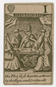Popish Plot Spielkarte von English School