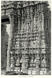 Teil des Gopura in Tirupetty (Gravur) von English School