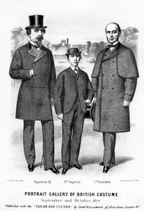 Porträtgalerie der britischen Kostüme, veröffentlicht mit dem Tailor and Cutter von John Williamson, 1870