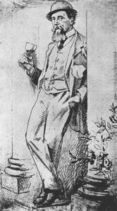 Porträt von Charles Dickens (1812-70), aus Drinking with Dickens geschrieben von Cedric Charles Dickens