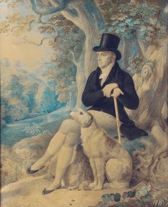 Porträt von Charles Lee, Rektor von Wootton, ganzfigurig, mit einem Hund, im Wootton Park, Oxfordshire, 1861