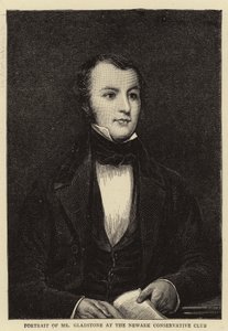 Porträt von Mr. Gladstone im Newark Conservative Club von English School