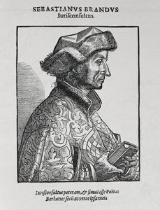 Porträt von Sebastian Brant (ca. 1458-1521) aus The Narrative and Critical History of America, herausgegeben von Justin Winsor, London, 1886 von English School