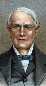 Porträt von Thomas Alva Edison - Amerikanischer Erfinder - Aus der Serie „Leaders of Men“ - Chromolithographie - Englische Schule, 20. Jahrhundert - von English School