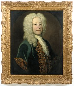 Porträt eines Gentlemans, traditionell identifiziert als Hugh Smith von Weald Hall, Sheriff von Essex von English School