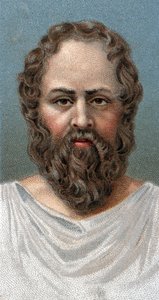 Porträt des griechischen Philosophen Sokrates (469-399 v. Chr.) - Aus der Serie „Leaders of Men“ von English School