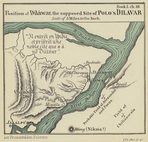Position von Dilawar, der angebliche Standort von Polos Dilavar