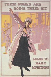 Plakat, das Frauen bei der Munitionsherstellung zeigt