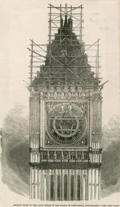 Der gegenwärtige Zustand des Clock Tower des Palasts von Westminster