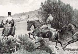Prinz Albert jagt in der Nähe von Belvoir Castle von English School