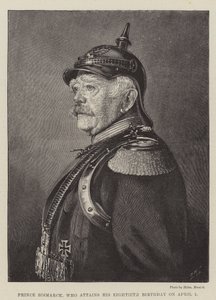 Fürst Bismarck, der am 1. April seinen achtzigsten Geburtstag feiert (Gravur) von English School