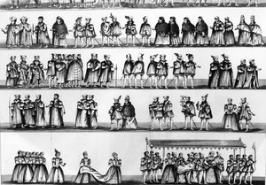 Prozession bei der Taufe von Prinz Arthur, Sohn von Heinrich VII, graviert 1782