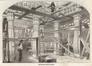 Fortschritt des Crystal Palace: Der ägyptische Hof im Bau