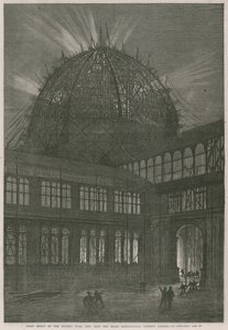 Fortschritt am International Exhibition Building; Nachteffekt der westlichen Kuppel von English School