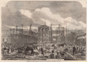 Fortschritt am Internationalen Ausstellungsgebäude von 1862