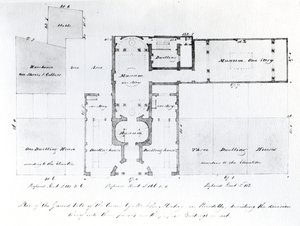 Vorgeschlagener Grundriss für die Egyptian Hall, Picadilly, 1810 (Tinte auf Papier)