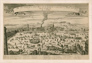 Aussicht auf die gefrorene Themse, aufgenommen von den Temple-Treppen am 20. Januar 1715/16 von English School