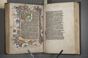 Psalter mit Sarum-Kalender, Fol 72 verso Fol 73 recto, ca. 1425-75 von English School