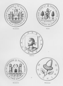Wappen: Malmesbury; Newry; Penrhyn; Bridgwater; Wokingham von English School