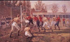 Schüler einer öffentlichen Schule spielen Fußball von English School