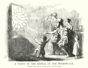 Eine Vision der Abschaffung der Fenstersteuer (Stich) von English School