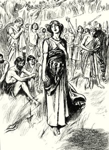 Königin Boadicea und ihre Soldaten von English School