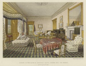 Königin Victorias Wohnzimmer im Balmoral Castle, das in das Prinzenzimmer führt