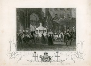 Königin Victorias erster Besuch in der City of London, 9. November 1837 von English School