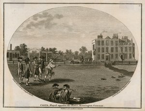 Quoits im Jahr 1788, gespielt gegenüber den Horns, Kennington Common von English School