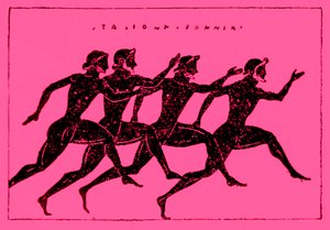 Rennen, Illustration aus Geschichte Griechenlands von Victor Duruy, 1890