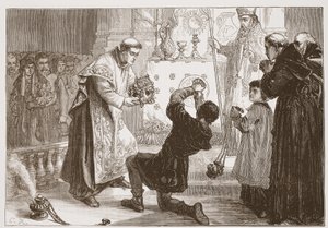 Radziwills Wunder: Heilung eines falschen Besessenen, Illustration aus The History of Protestantism von James Aitken Wylie, veröffentlicht 1878 von English School